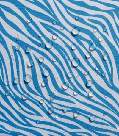 Tecido Nylon Impermeável Zebra Azul Turquesa
