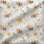 Tecido Nylon Impermiavel Abelhas – Branco - imagem 2
