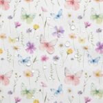 Tecido Nylon Impermeável Borboletas – Branco