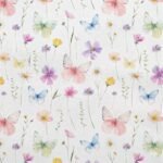 Tecido Nylon Impermeável Borboletas – Branco - imagem 2