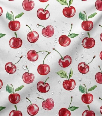 Tecido Nylon Impermeável Cerejas – Branco