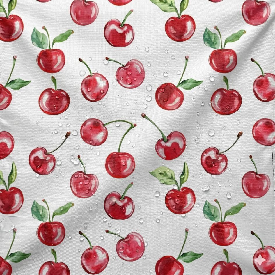 Tecido Nylon Impermeável Cerejas – Branco