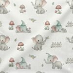 Tecido Nylon Impermiavel Elefantes – Branco - imagem 2