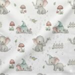Tecido Nylon Impermiavel Elefantes – Branco