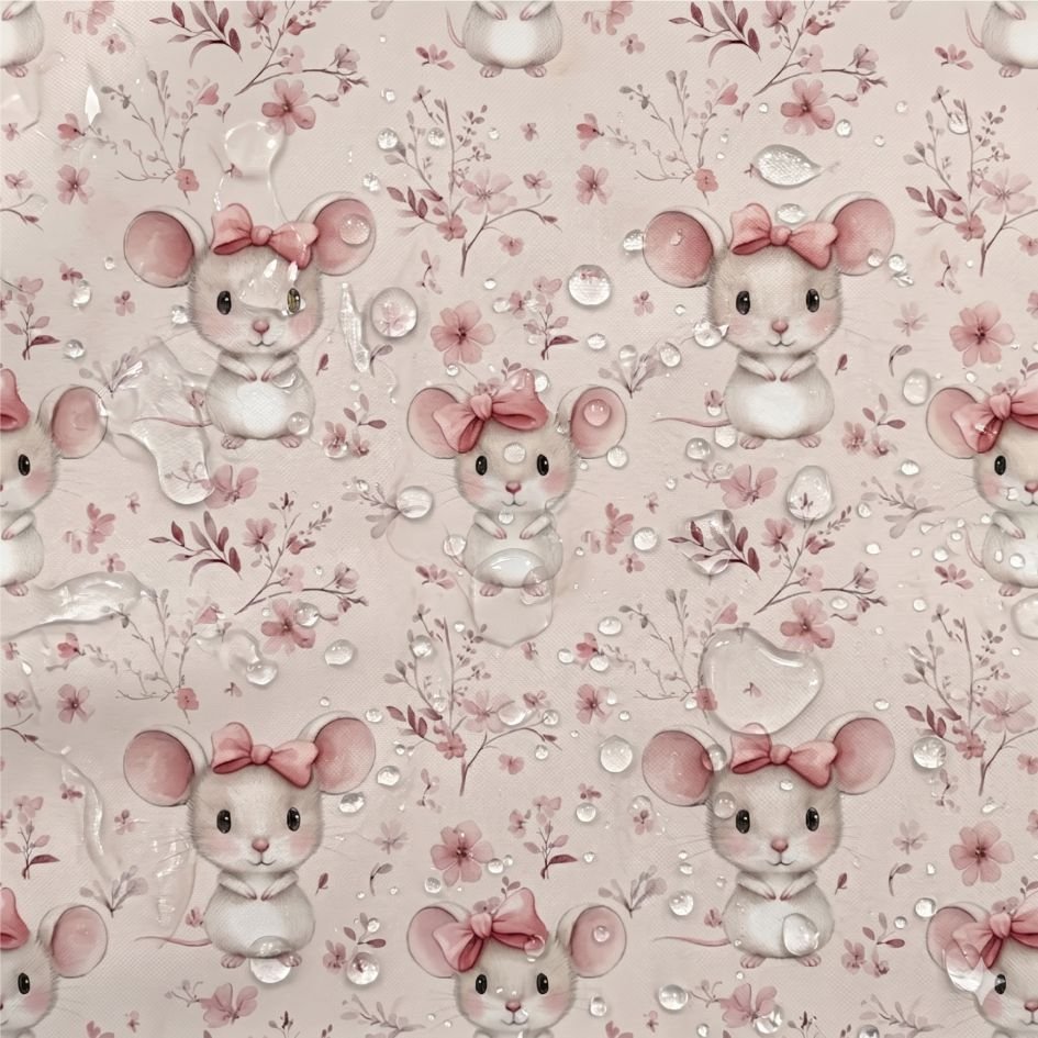 Tecido Nylon Impermiável Ratinhos – Rosa