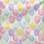Tecido Nylon Impermeável Tulipas – Branco - imagem 2