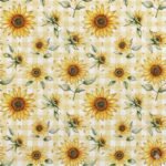 Tecido Nylon Impermeável Girassóis – Branco - imagem 2