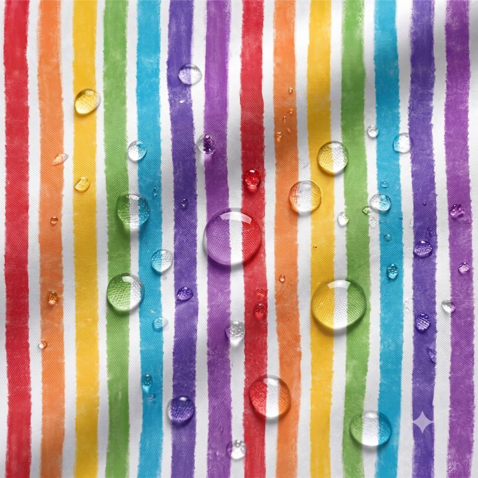 Tecido Nylon Impermeável Riscas 1 cm Multicolor