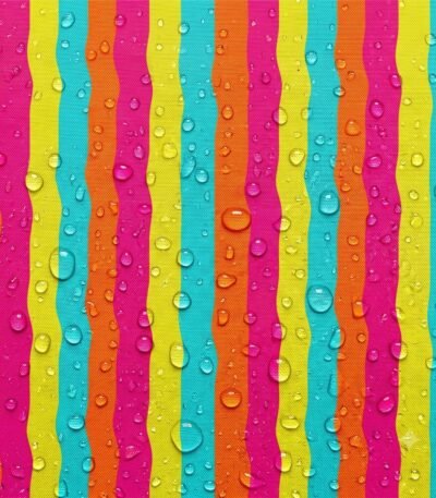 Tecido Nylon Impermeável Riscas Ondas 1,50 cm Multicolor