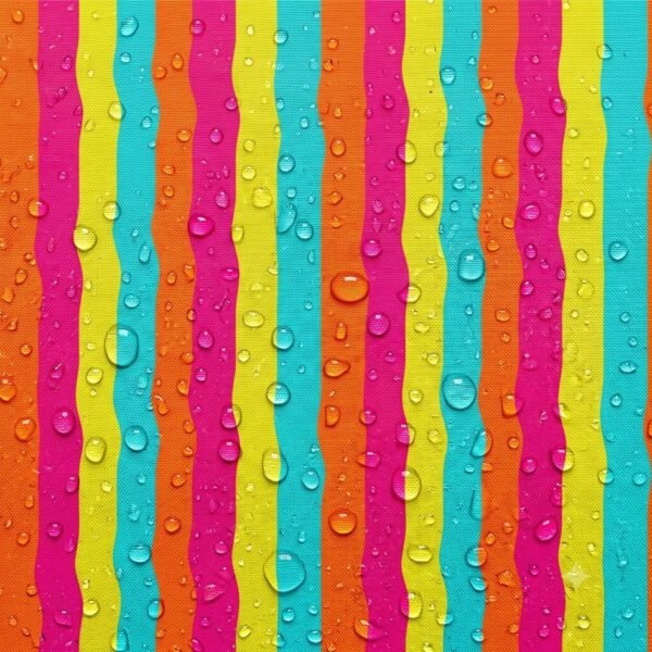 Tecido Nylon Impermeável Riscas Ondas 1,50 cm Multicolor
