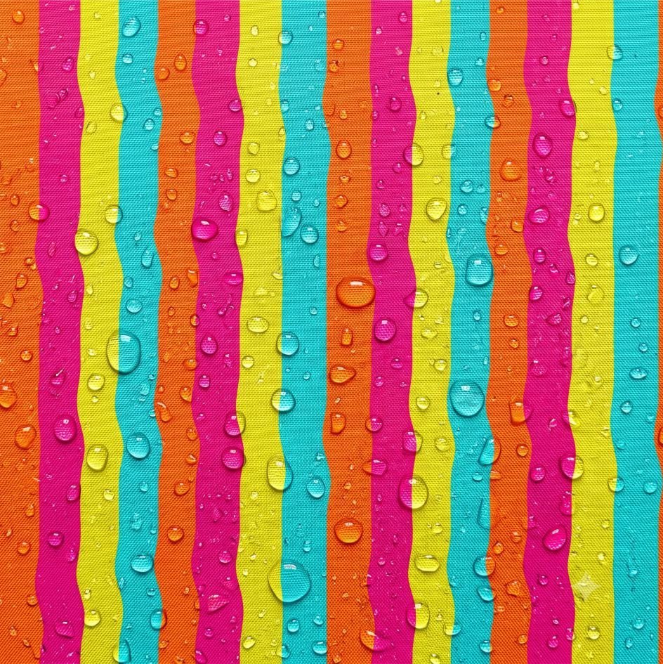 Tecido Nylon Impermeável Riscas Ondas 1,50 cm Multicolor