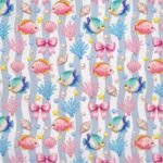 Tecido Nylon Impremeável Riscas Peixes - imagem 2