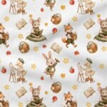 Popeline Animais das Artes - Branco