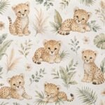 Popeline Leopardo Baby - Branco