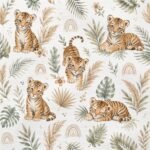 Popeline Tigre Baby - Branco