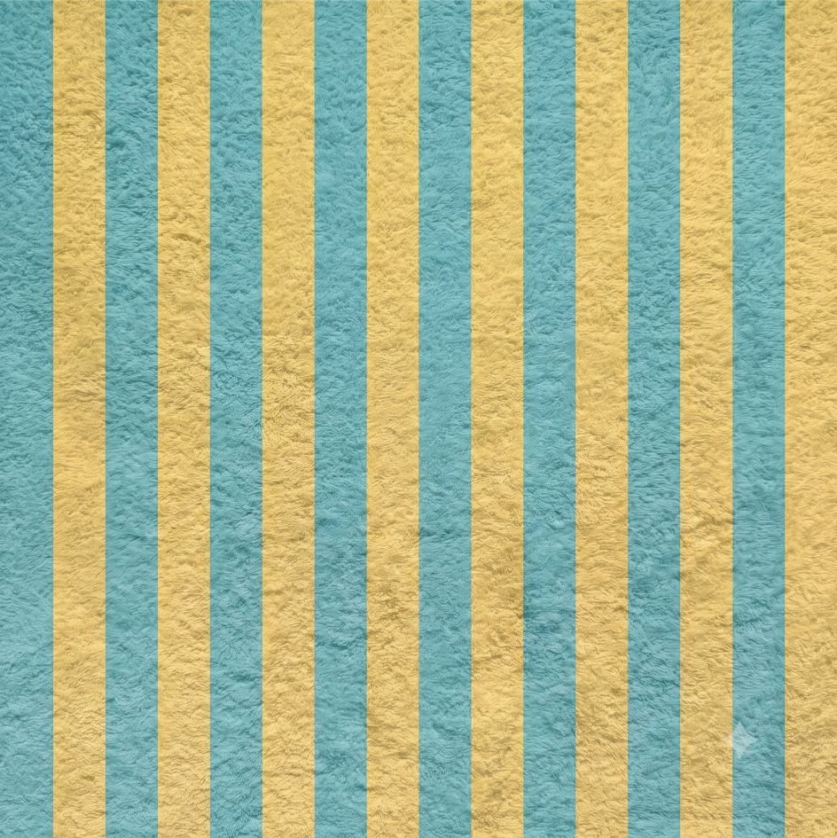 Turco p/ Toalhas Riscas 2 cm Azul Turquesa e Amarelo Claro