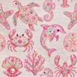 Turco p/ Toalhas Animais Marinhos Rosa