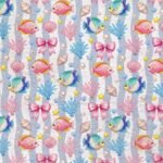 Turco p/ Toalhas Riscas Peixes Rosa