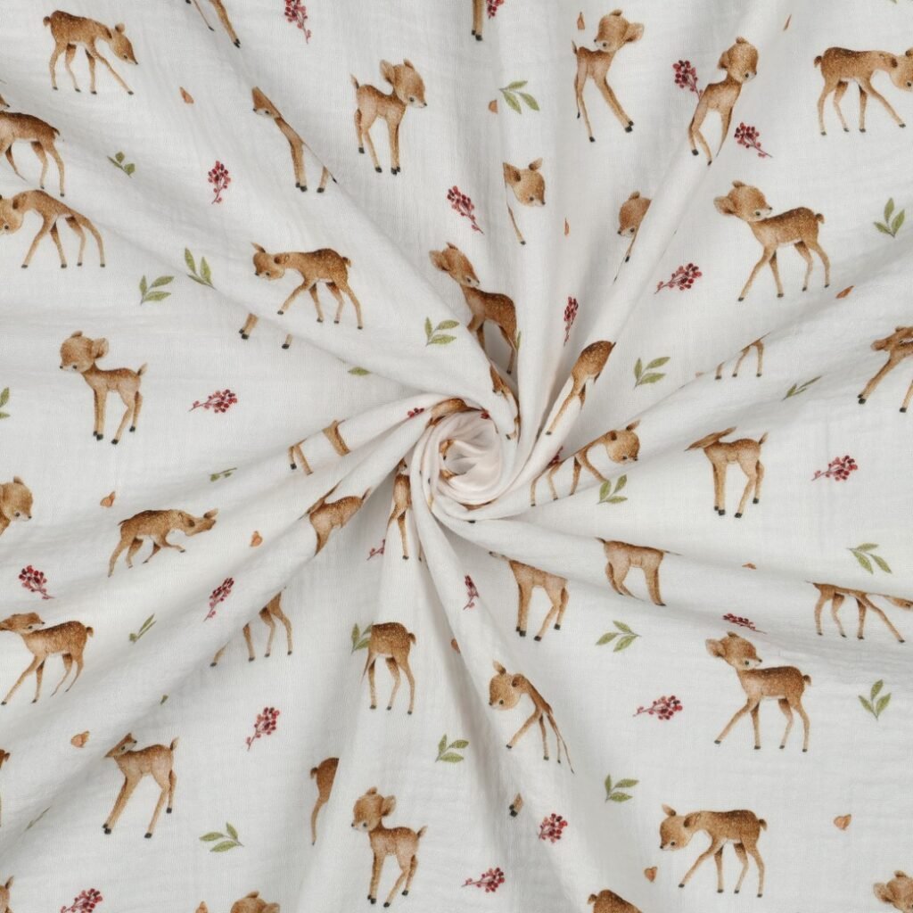 Tecido Musselina Bamby Branco v Violet Fabrics