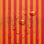 Tecido Nylon Impermeável Riscas 2cm Laranja e Vermelho Escuro