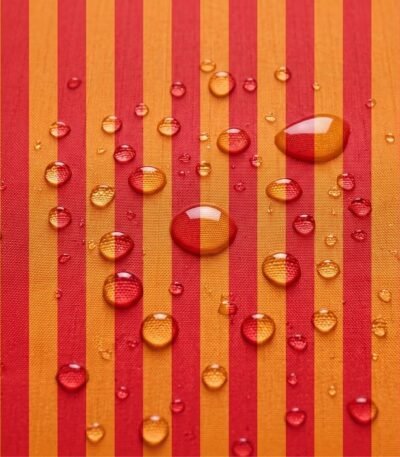 Tecido Nylon Impermeável Riscas 2cm Laranja e Vermelho Escuro