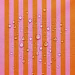 Tecido Nylon Impermeável Riscas 2cm Rosa Claro e Laranja