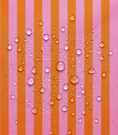 Tecido Nylon Impermeável Riscas 2cm Rosa Claro e Laranja