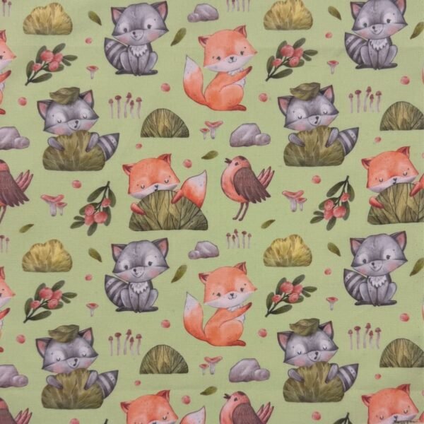 Popeline Animals – Verde Menta
