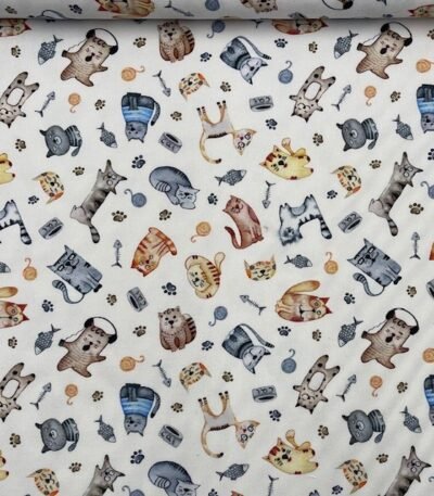 Popeline Cats – Branco