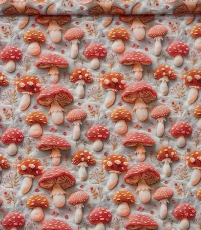 Popeline Digital 3D – Mushrooms