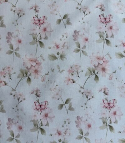 Popeline Flowers Butterfly by Ana Lobo – Rosa