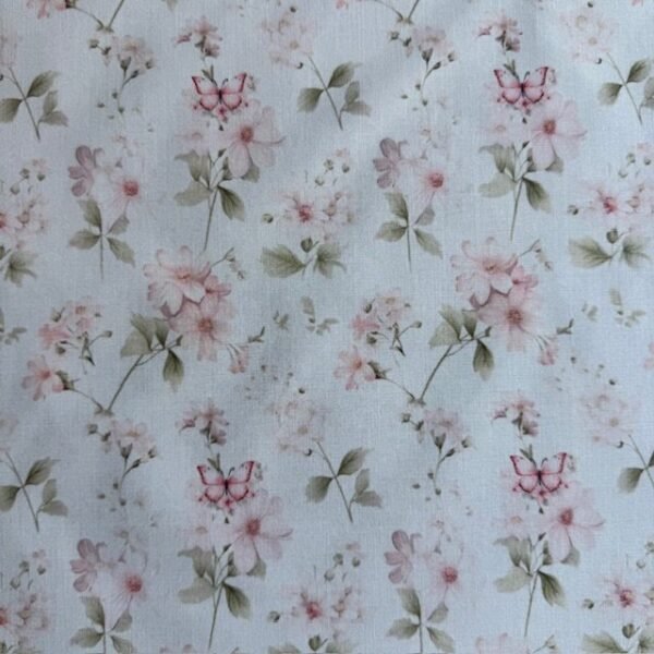 Popeline Flowers Butterfly by Ana Lobo – Rosa