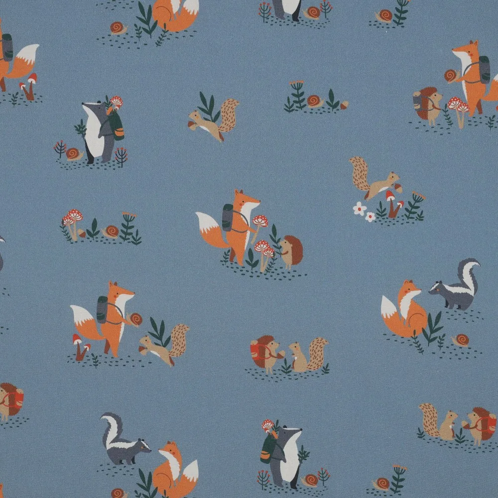 Popeline Forest Animals – Azul