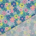 Popeline Resinada Flowers – Verde - imagem 3