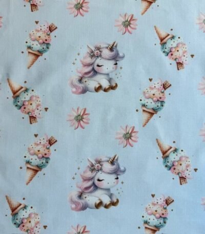 Popeline Unicorn Ice Cream by Ana Lobo – Azul