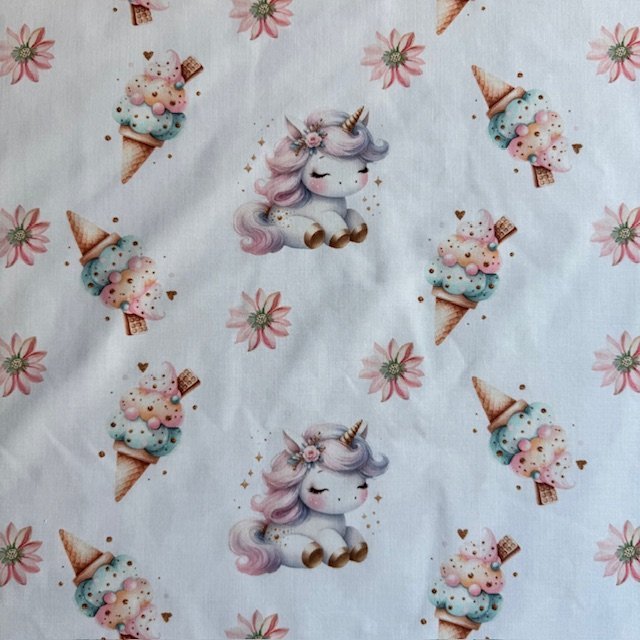 Popeline Unicorn Ice Cream by Ana Lobo – Branco