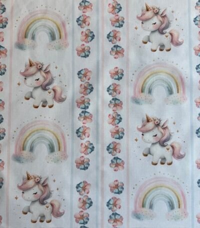 Popeline Unicorn Rainbow by Ana Lobo – Branco