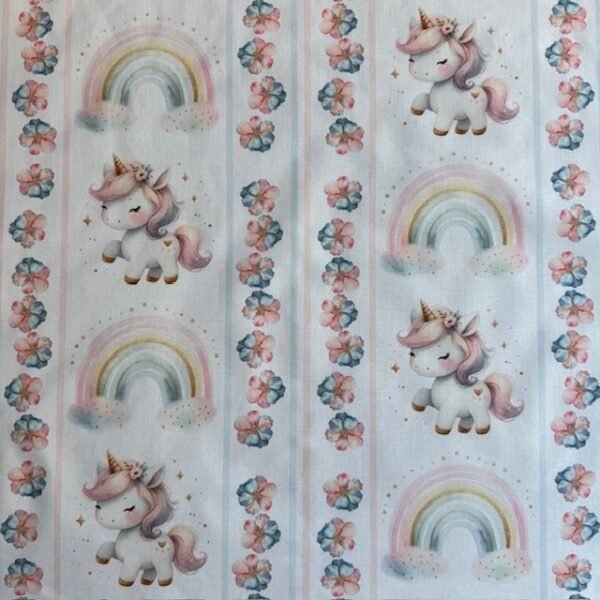 Popeline Unicorn Rainbow by Ana Lobo – Branco