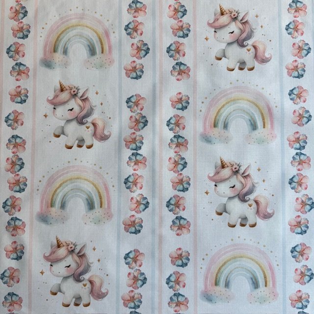 Popeline Unicorn Rainbow by Ana Lobo – Branco