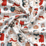 Tecido Popeline Animais Natal - Branco - Image 2