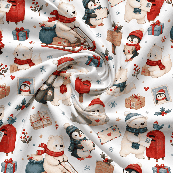 Tecido Popelline Animais Natal v Violet Fabrics
