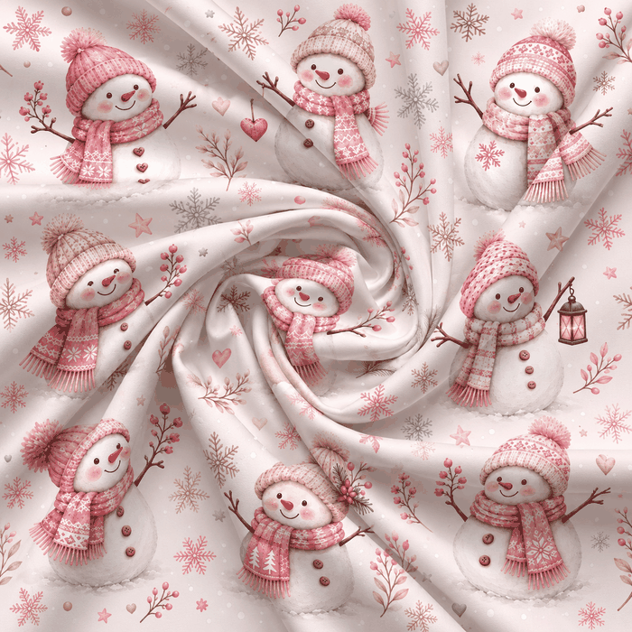 Tecido Popelline Bonecos de Neve v Violet Fabrics
