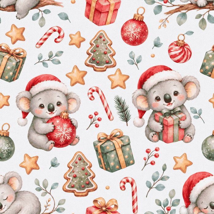 Tecido Popelline Koalas Natal Violet Fabrics
