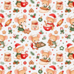 Tecido Popeline Ratinhos Cozinheiros Natal - Branco