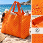 Tecido Nylon Impermeável Bolas 1 cm Laranja e Vermelho Escuro - Image 3