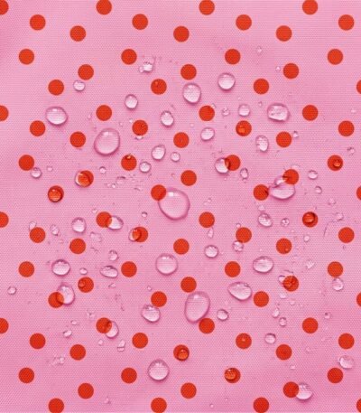 Tecido Nylon Impermeável Bolas 1 cm Rosa e Vermelho