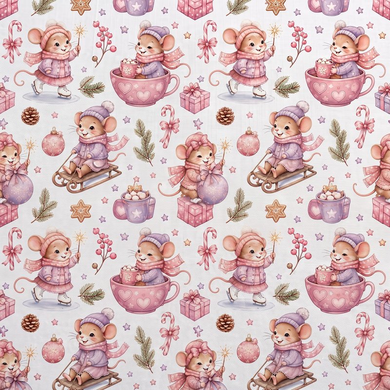 Tecido Tecido Nylon Impermeavel Ratinhas Natal Violet Fabrics
