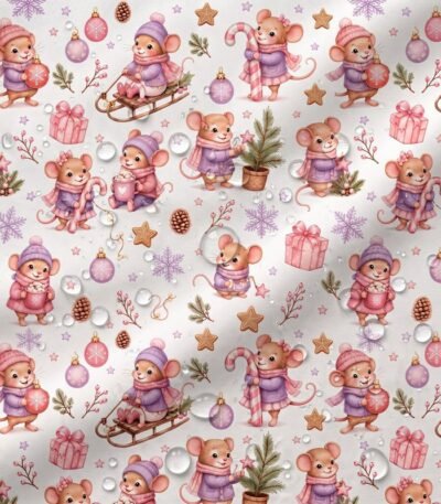 Tecido Nylon Impermeável Ratinhos Natal