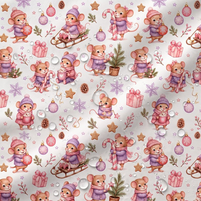 Tecido Tecido Nylon Impermeavel Ratinhos Natal Violet Fabrics