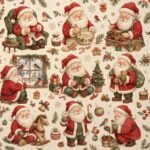 Tecido Policanvas Natal Pais Natais - Cru